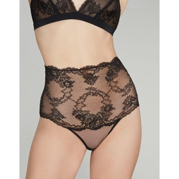 Agent Provocateur Ginah Black High Waisted Brief AP2 Small NWT $125